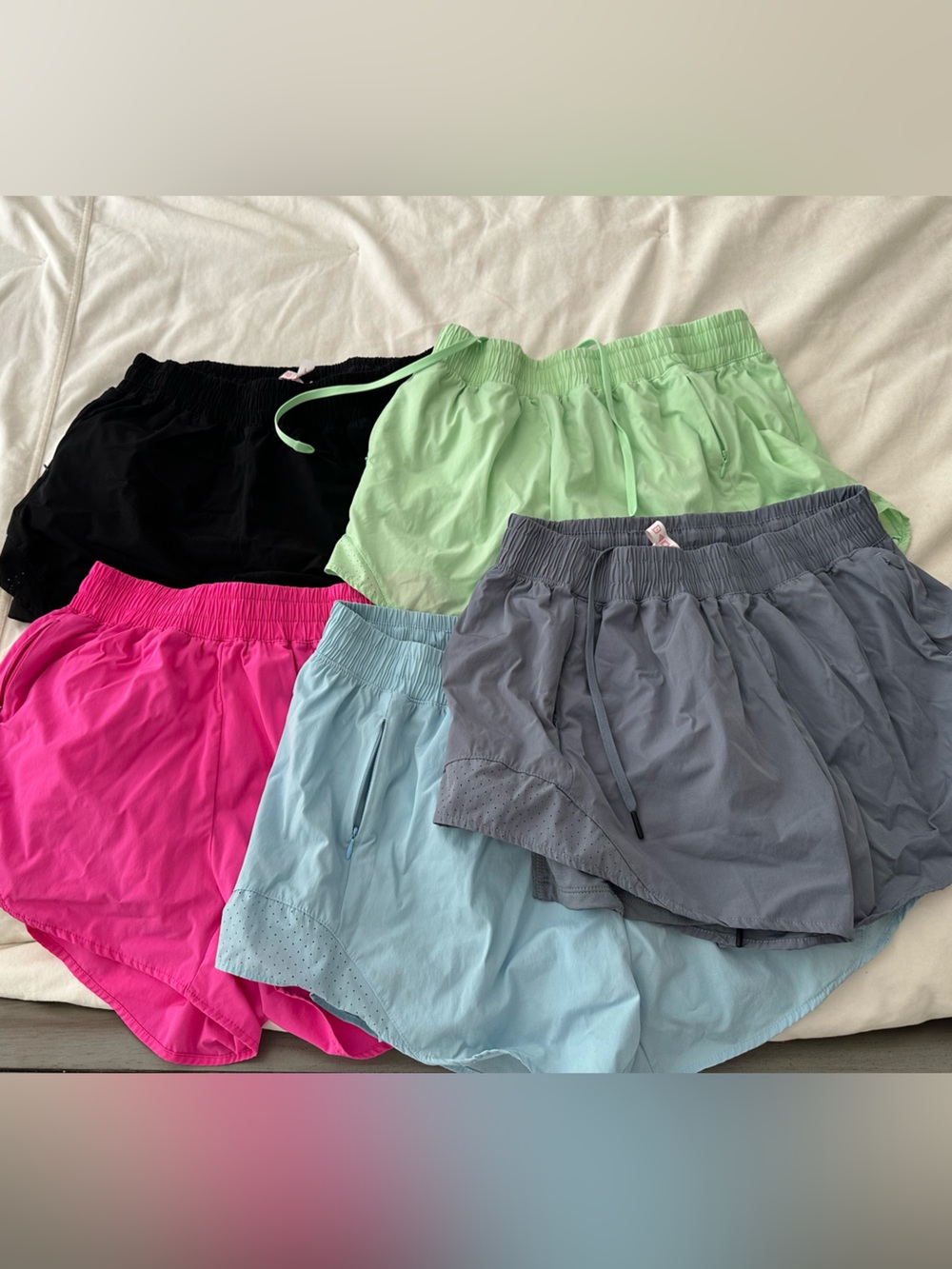 Ultra Performance women’s athletic running shorts with zippered pockets - 5 pack